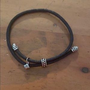 David Yurman rope bracelet - black with silver